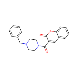 O=C(c1cc2ccccc2oc1=O)N1CCN(Cc2ccccc2)CC1 ZINC000019721118