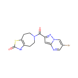 O=C(c1cc2ncc(Br)cn2n1)N1CCc2[nH]c(=O)sc2CC1 ZINC000150165894