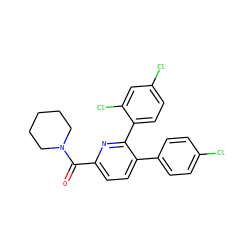 O=C(c1ccc(-c2ccc(Cl)cc2)c(-c2ccc(Cl)cc2Cl)n1)N1CCCCC1 ZINC000028342538