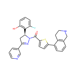 O=C(c1ccc(-c2cccc3c2CCNC3)s1)N1N=C(c2cccnc2)C[C@H]1c1c(O)cccc1F ZINC000071341130