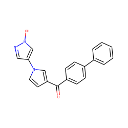 O=C(c1ccc(-c2ccccc2)cc1)c1ccn(-c2cnn(O)c2)c1 ZINC000096282649
