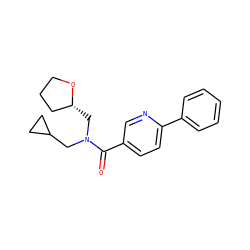 O=C(c1ccc(-c2ccccc2)nc1)N(CC1CC1)C[C@@H]1CCCO1 ZINC000040829475