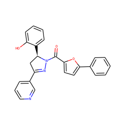 O=C(c1ccc(-c2ccccc2)o1)N1N=C(c2cccnc2)C[C@H]1c1ccccc1O ZINC000071280543
