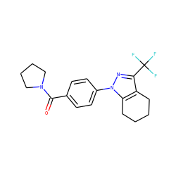 O=C(c1ccc(-n2nc(C(F)(F)F)c3c2CCCC3)cc1)N1CCCC1 ZINC000008513638