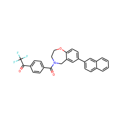 O=C(c1ccc(C(=O)C(F)(F)F)cc1)N1CCOc2ccc(-c3ccc4ccccc4c3)cc2C1 ZINC000095587201