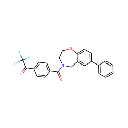 O=C(c1ccc(C(=O)C(F)(F)F)cc1)N1CCOc2ccc(-c3ccccc3)cc2C1 ZINC000095589419