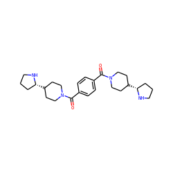 O=C(c1ccc(C(=O)N2CCC([C@@H]3CCCN3)CC2)cc1)N1CCC([C@@H]2CCCN2)CC1 ZINC000096284335