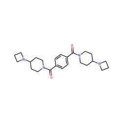 O=C(c1ccc(C(=O)N2CCC(N3CCC3)CC2)cc1)N1CCC(N2CCC2)CC1 ZINC000096284338