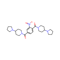 O=C(c1ccc(C(=O)N2CCC(N3CCCC3)CC2)c([N+](=O)[O-])c1)N1CCC(N2CCCC2)CC1 ZINC000096284329