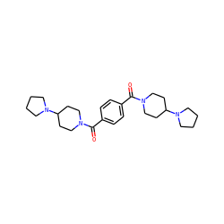 O=C(c1ccc(C(=O)N2CCC(N3CCCC3)CC2)cc1)N1CCC(N2CCCC2)CC1 ZINC000096284375