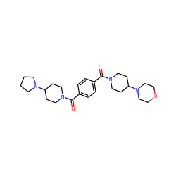 O=C(c1ccc(C(=O)N2CCC(N3CCOCC3)CC2)cc1)N1CCC(N2CCCC2)CC1 ZINC000096284367
