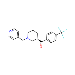 O=C(c1ccc(C(F)(F)F)cc1)[C@@H]1CCCN(Cc2ccncc2)C1 ZINC000012432877