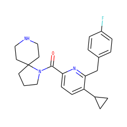 O=C(c1ccc(C2CC2)c(Cc2ccc(F)cc2)n1)N1CCCC12CCNCC2 ZINC000146511351