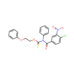 O=C(c1ccc(Cl)c([N+](=O)[O-])c1)N(C(=S)OCCOc1ccccc1)c1ccccc1 ZINC000003648423