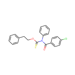 O=C(c1ccc(Cl)cc1)N(C(=S)OCCc1ccccc1)c1ccccc1 ZINC000003648436