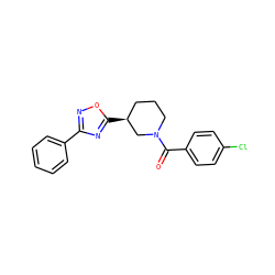 O=C(c1ccc(Cl)cc1)N1CCC[C@H](c2nc(-c3ccccc3)no2)C1 ZINC000033538373