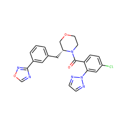 O=C(c1ccc(Cl)cc1-n1nccn1)N1CCOC[C@H]1Cc1cccc(-c2ncon2)c1 ZINC000205662649