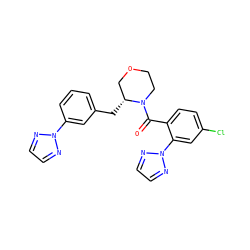 O=C(c1ccc(Cl)cc1-n1nccn1)N1CCOC[C@H]1Cc1cccc(-n2nccn2)c1 ZINC000205639726