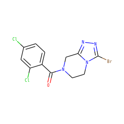 O=C(c1ccc(Cl)cc1Cl)N1CCn2c(Br)nnc2C1 ZINC000095565872