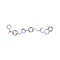 O=C(c1ccc(Cn2ccc(-c3ccc(OC[C@@H](O)CN4CCc5ccccc5C4)cc3)n2)cc1)N1CCCC1 ZINC000219734761