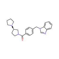 O=C(c1ccc(Cn2cnc3ccccc32)cc1)N1CC[C@@H](N2CCCC2)C1 ZINC000045389928