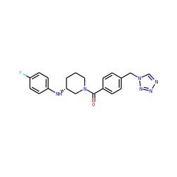 O=C(c1ccc(Cn2cnnn2)cc1)N1CCC[C@@H](Nc2ccc(F)cc2)C1 ZINC000014960199
