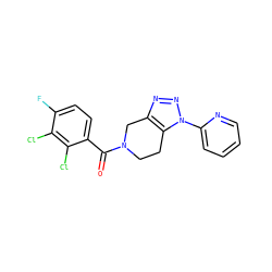 O=C(c1ccc(F)c(Cl)c1Cl)N1CCc2c(nnn2-c2ccccn2)C1 ZINC000226005417