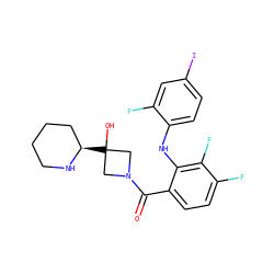 O=C(c1ccc(F)c(F)c1Nc1ccc(I)cc1F)N1CC(O)([C@@H]2CCCCN2)C1 ZINC000060325170