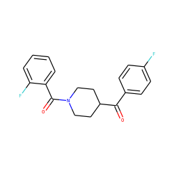 O=C(c1ccc(F)cc1)C1CCN(C(=O)c2ccccc2F)CC1 ZINC000001336315