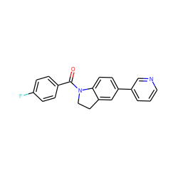 O=C(c1ccc(F)cc1)N1CCc2cc(-c3cccnc3)ccc21 ZINC000169348867
