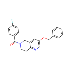 O=C(c1ccc(F)cc1)N1CCc2ncc(OCc3ccccc3)cc2C1 ZINC000169326813