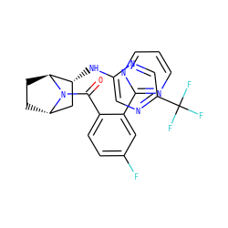 O=C(c1ccc(F)cc1-c1ncccn1)N1[C@H]2CC[C@H]1[C@H](Nc1cnc(C(F)(F)F)cn1)C2 ZINC000221051749