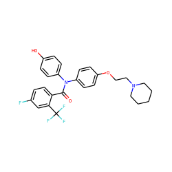 O=C(c1ccc(F)cc1C(F)(F)F)N(c1ccc(O)cc1)c1ccc(OCCN2CCCCC2)cc1 ZINC000096173899
