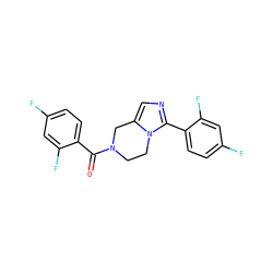 O=C(c1ccc(F)cc1F)N1CCn2c(cnc2-c2ccc(F)cc2F)C1 ZINC000028708578
