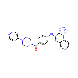 O=C(c1ccc(Nc2nc3ccccc3n3nnnc23)cc1)N1CCN(c2ccncc2)CC1 ZINC000205758779