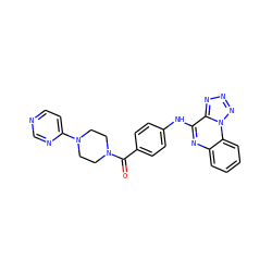 O=C(c1ccc(Nc2nc3ccccc3n3nnnc23)cc1)N1CCN(c2ccncn2)CC1 ZINC001772633326