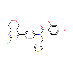 O=C(c1ccc(O)cc1O)N(Cc1ccsc1)c1ccc(-c2nc(Cl)nc3c2COCC3)cc1 ZINC000653667749