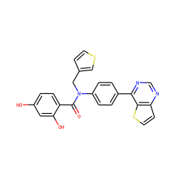 O=C(c1ccc(O)cc1O)N(Cc1ccsc1)c1ccc(-c2ncnc3ccsc23)cc1 ZINC000653667750
