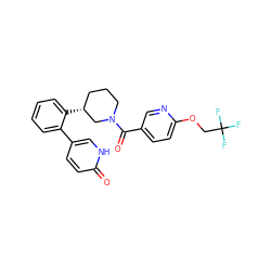 O=C(c1ccc(OCC(F)(F)F)nc1)N1CCC[C@@H](c2ccccc2-c2ccc(=O)[nH]c2)C1 ZINC001772641190