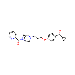O=C(c1ccc(OCCCN2C[C@@H]3C[C@H]2CN3C(=O)c2ccccn2)cc1)C1CC1 ZINC000013859906