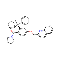 O=C(c1ccc(OCc2ccc3ccccc3n2)cc1[C@]1(c2ccccc2)C[C@H]2CC[C@H]1C2)N1CCCC1 ZINC000101508224