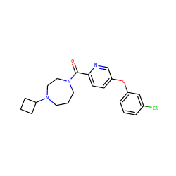 O=C(c1ccc(Oc2cccc(Cl)c2)cn1)N1CCCN(C2CCC2)CC1 ZINC000053244152