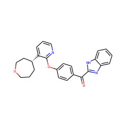 O=C(c1ccc(Oc2ncccc2[C@@H]2CCCOCC2)cc1)c1nc2ccccc2[nH]1 ZINC000139113127