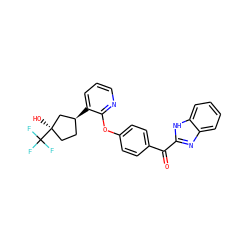O=C(c1ccc(Oc2ncccc2[C@H]2CC[C@@](O)(C(F)(F)F)C2)cc1)c1nc2ccccc2[nH]1 ZINC000144073222