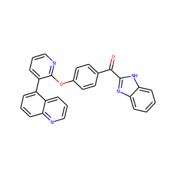 O=C(c1ccc(Oc2ncccc2-c2cccc3ncccc23)cc1)c1nc2ccccc2[nH]1 ZINC000139201296