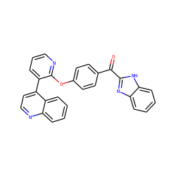 O=C(c1ccc(Oc2ncccc2-c2ccnc3ccccc23)cc1)c1nc2ccccc2[nH]1 ZINC000139201421