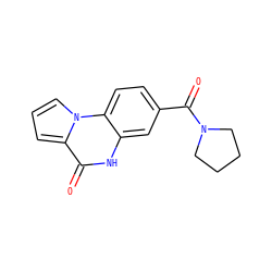 O=C(c1ccc2c(c1)[nH]c(=O)c1cccn12)N1CCCC1 ZINC000043120695
