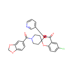 O=C(c1ccc2c(c1)OCO2)N1CCC2(CC1)Oc1ccc(Cl)cc1C(=O)[C@]21CC(c2cccnc2)=NO1 ZINC000017545632