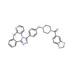 O=C(c1ccc2c(c1)OCO2)N1CCN(Cc2ccc(-c3nnc4n3-c3cccnc3Nc3ccccc3-4)cc2)CC1 ZINC000096174091