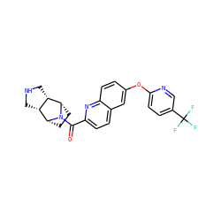 O=C(c1ccc2cc(Oc3ccc(C(F)(F)F)cn3)ccc2n1)N1[C@H]2CC[C@@H]1[C@@H]1CNC[C@@H]12 ZINC001772593611